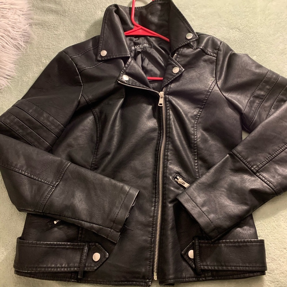 Black leather jacket